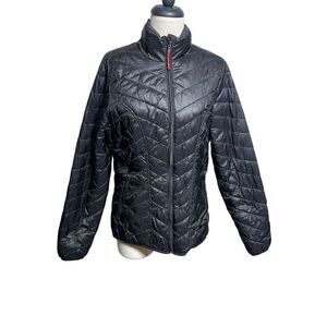 TEK Gear Black Fitted Puffy Parka Jacket Coat Size Medium